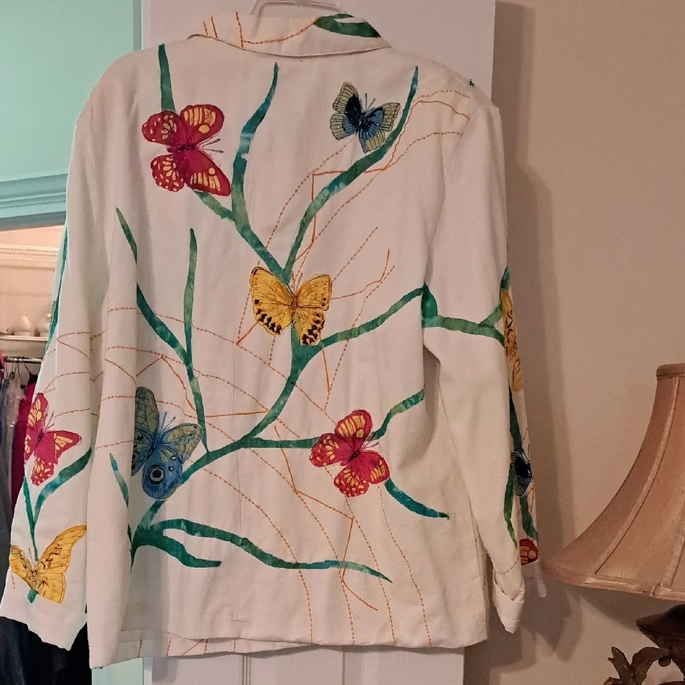 Colorful Butterfly Print Jacket - Picture 2 of 3
